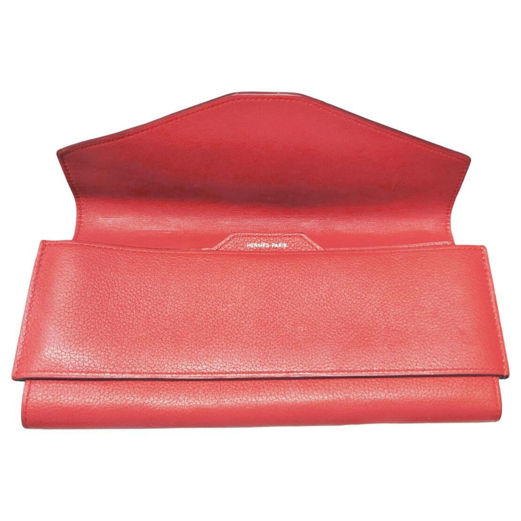 HERMES Passant Long Evercolor Rouge Tomato Wallet in Leather, Red, 2016, for Men and Women