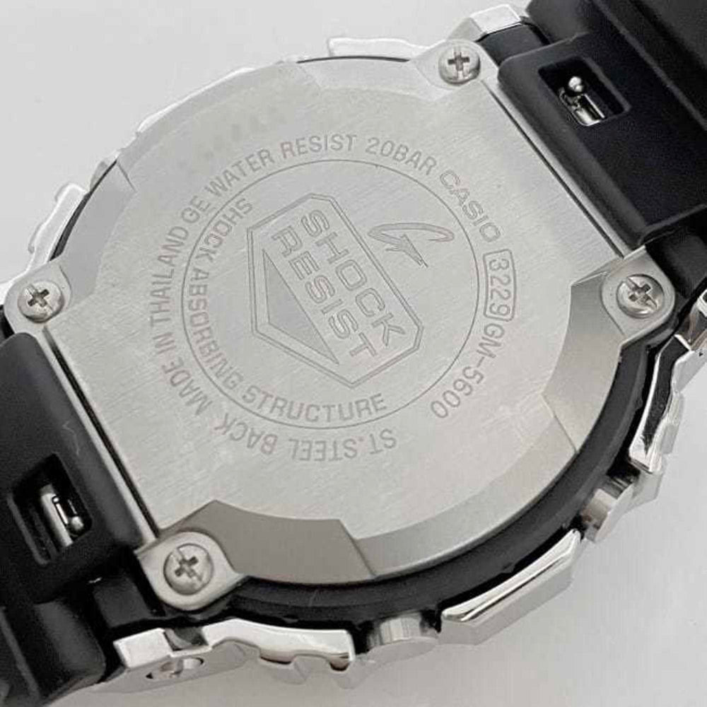 Casio Watch f-22313 Black Silver G-SHOCK GM-5600 SS Rubber Quartz CASIO G-Shock Men's Women's Digital Display Bracelet Alarm Dial Unisex Sports f-222313 — Very Good