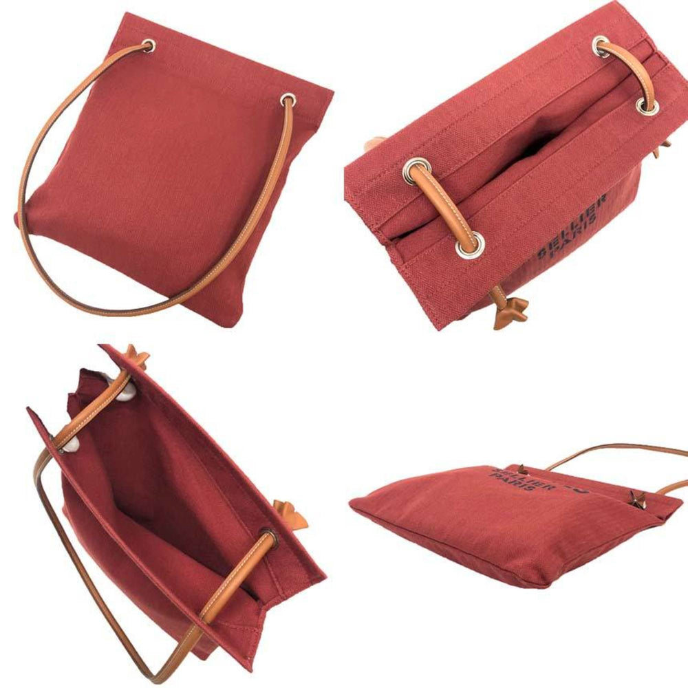 HERMES Sac Aline MM Shoulder Bag, Y Stamp, Toile Chevron Canvas, Red, Hermès — Like New