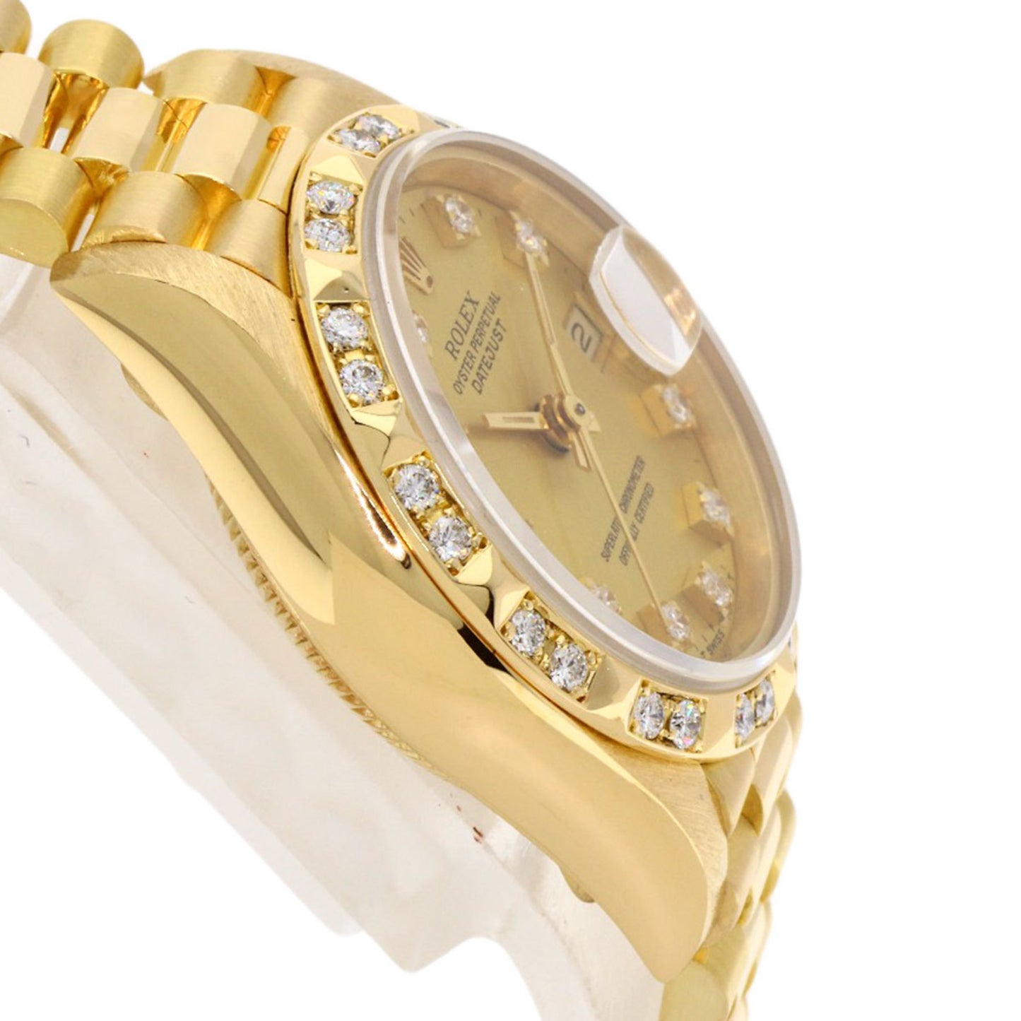 Rolex 69258G Datejust 10P Diamond Bezel Watch in 18K Yellow Gold/18KYG/Diamond Women's