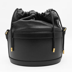 GUCCI Horsebit 1955 Bucket Drawstring Shoulder Bag, Leather, Black, Women's — Like New
