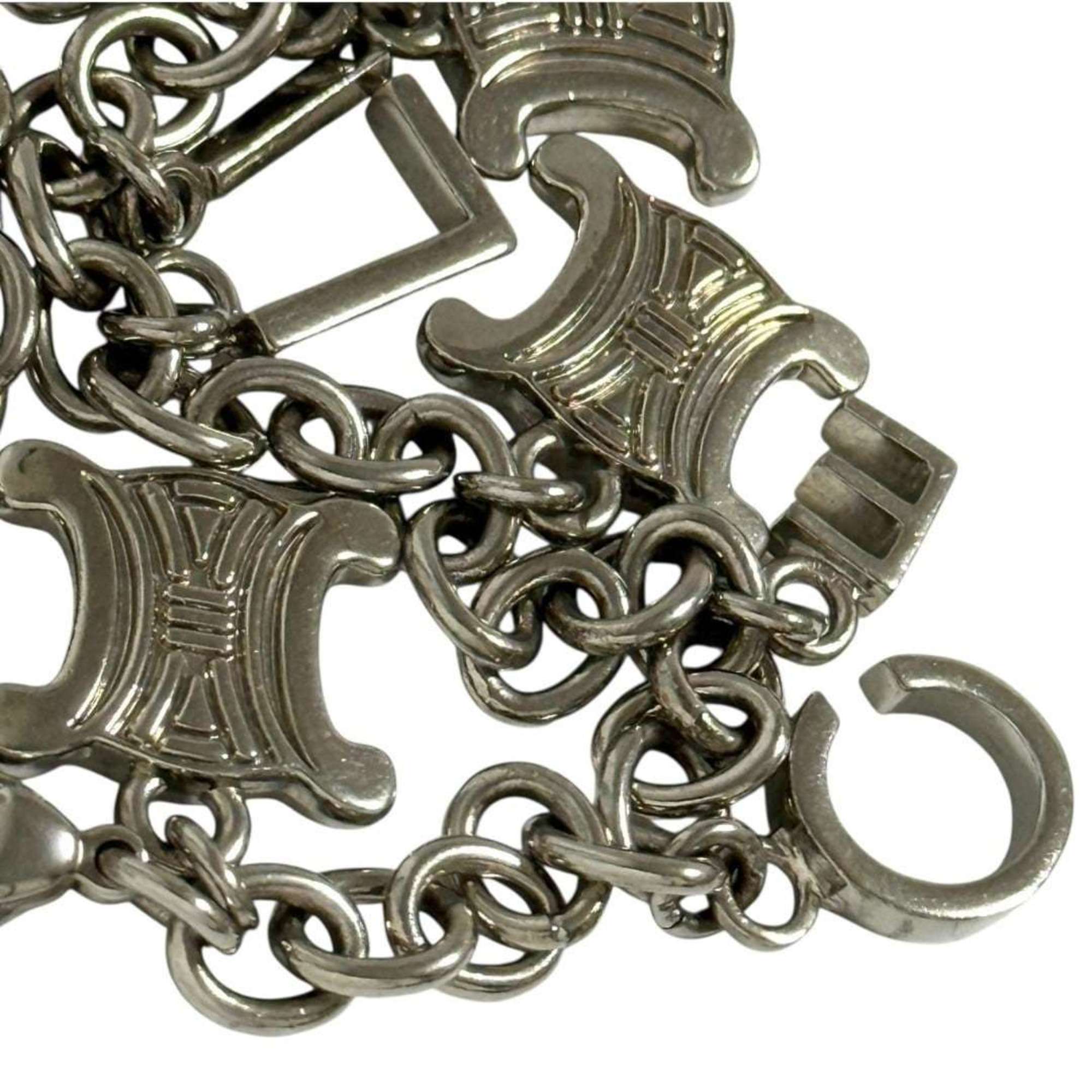 Celine Men's and Women's Triomphe Charm Bracelet in Silver