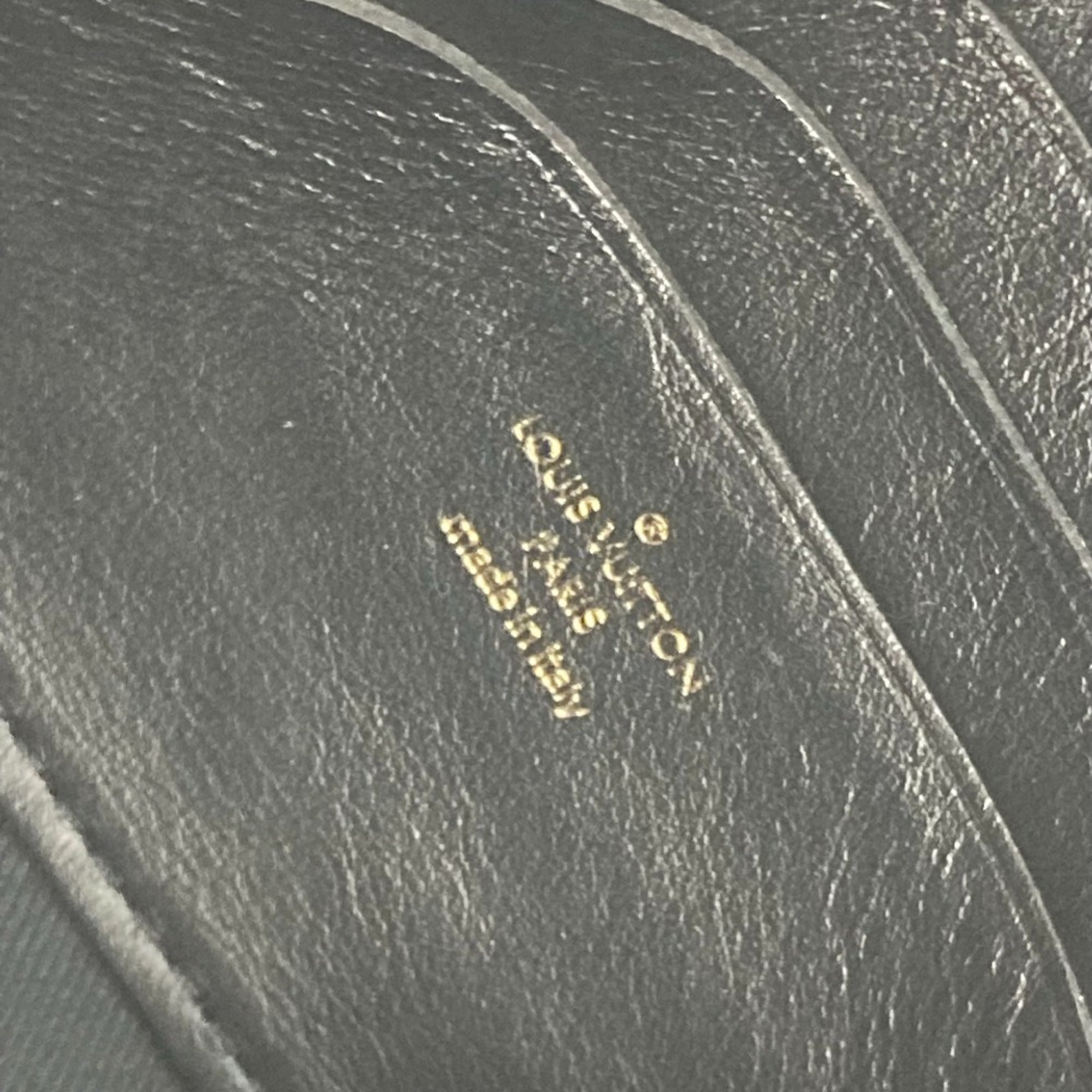 LOUIS VUITTON M81398 Monogram Bubblegram Wallet-on-Strap Long Wallet/Clutch Bag/2-Way Bag/Shoulder Bag Leather Women's Black — Like New
