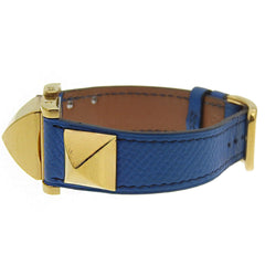 Hermès Medor Men's Watch, Gold-Plated Leather, Quartz Movement, Analog Display, White Dial — Good
