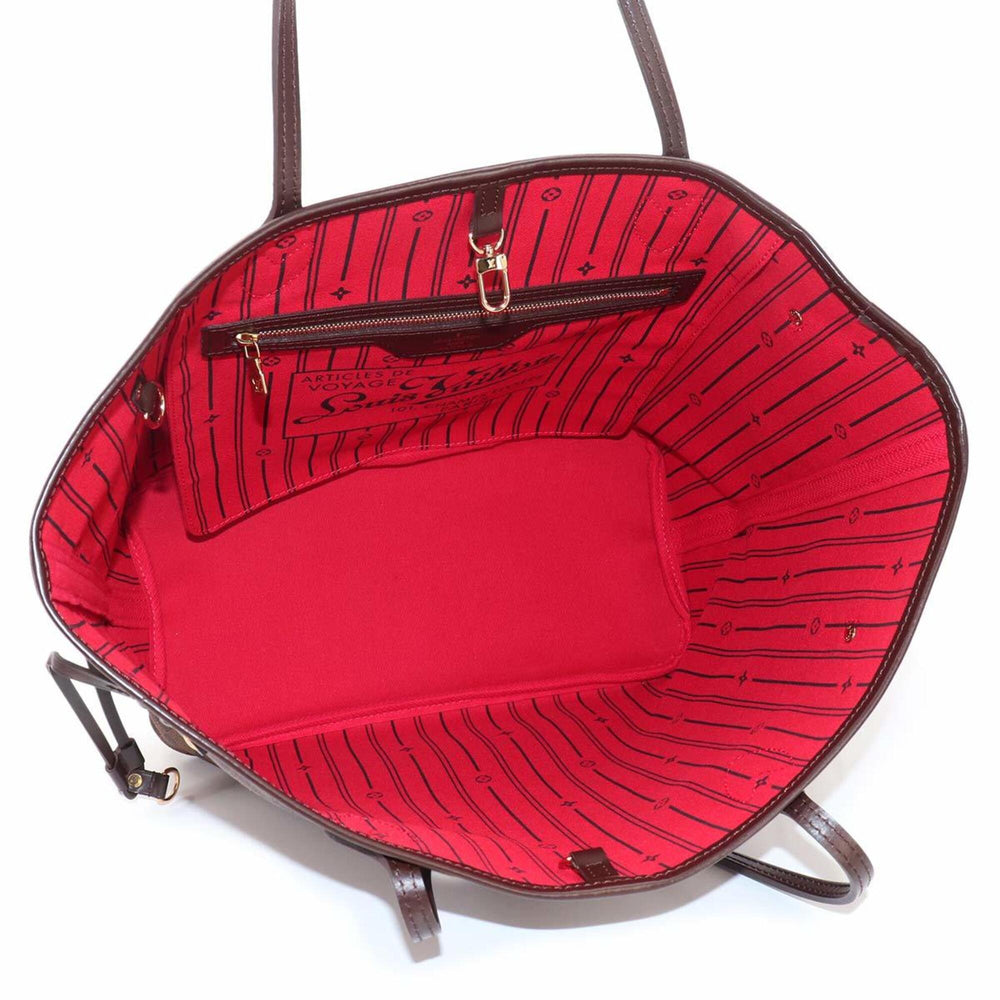 Louis Vuitton Neverfull MM Damier Tote Handbag, Ebene Cerise N51105 Brown — Like New