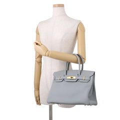 Hermes Birkin 30 Blue Glacier Togo T stamp HERMES handbag women's — Like New