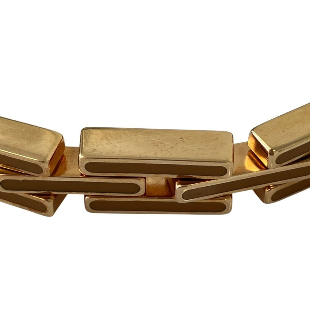 PRADA Metal x Enamel Chain Bracelet, Gold Color, Orange, Men's & Women's — Like New