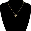 Christian Dior logo heart motif GP rhinestone necklace pendant gold 10266