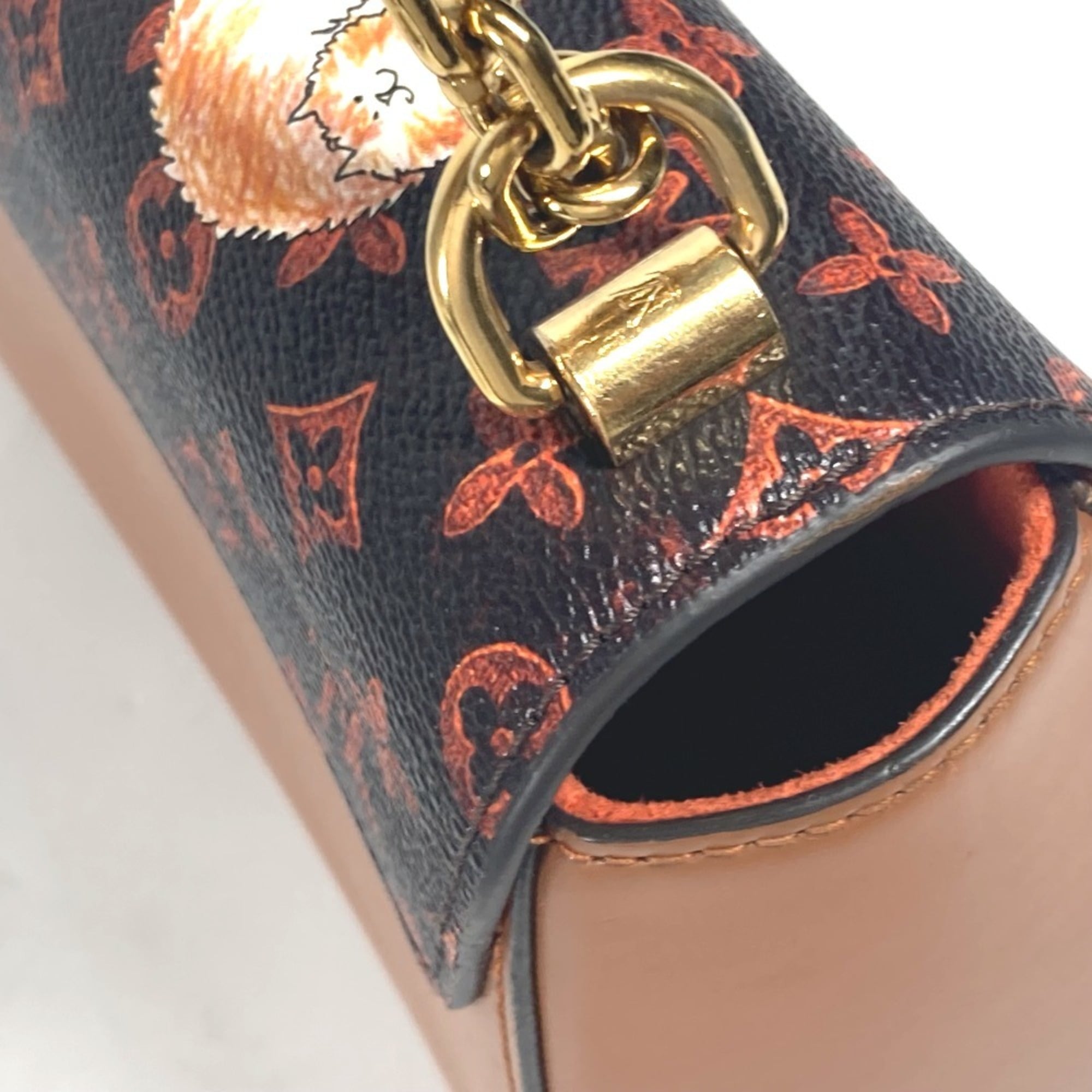 LOUIS VUITTON M44408 Monogram Catgram Cat Sack Twist MM Chain Bag W Shoulder Canvas Women's Brown G-240825-13 — Like New