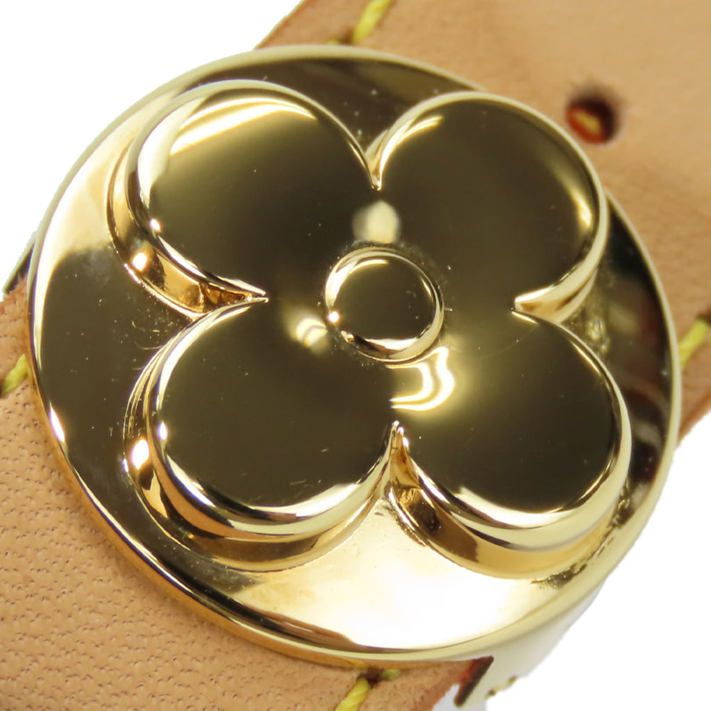 Louis Vuitton Bracelet Good Luck M64448 Tanned Leather Metal Beige Accessory Women's LOUIS VUITTON