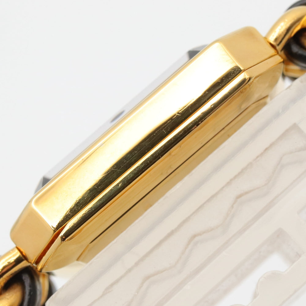 Chanel CHANEL Première XL Watch, Gold Plated (GP), Leather Strap, Women's, Black, H0001 — Very Good