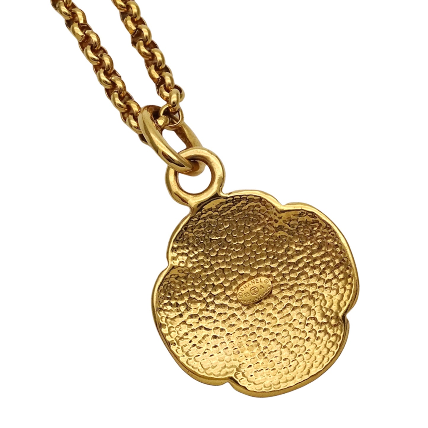 Chanel CHANEL necklace with Coco Mark, women's and men's brand GP gold logo clover pendant
