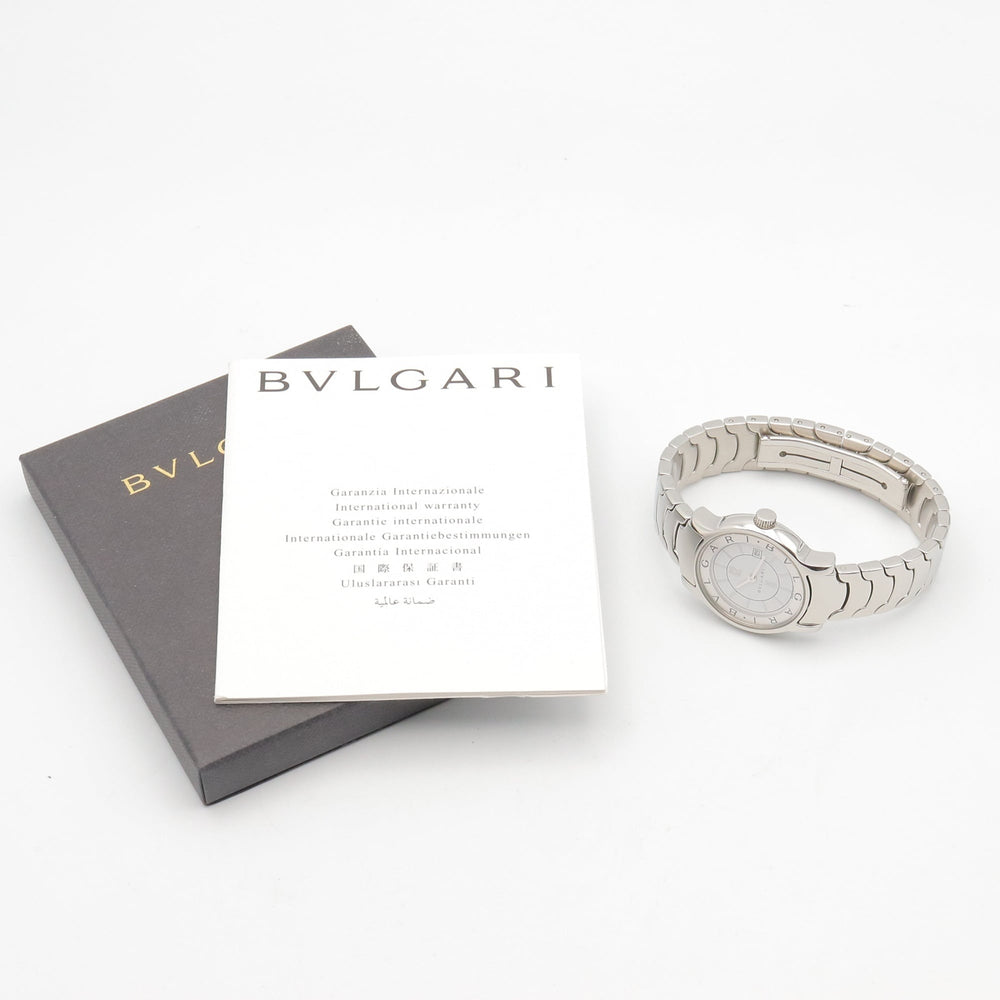Bulgari BVLGARI Solo Tempo Watch, Stainless Steel, Women's, White (ST29S) — Very Good