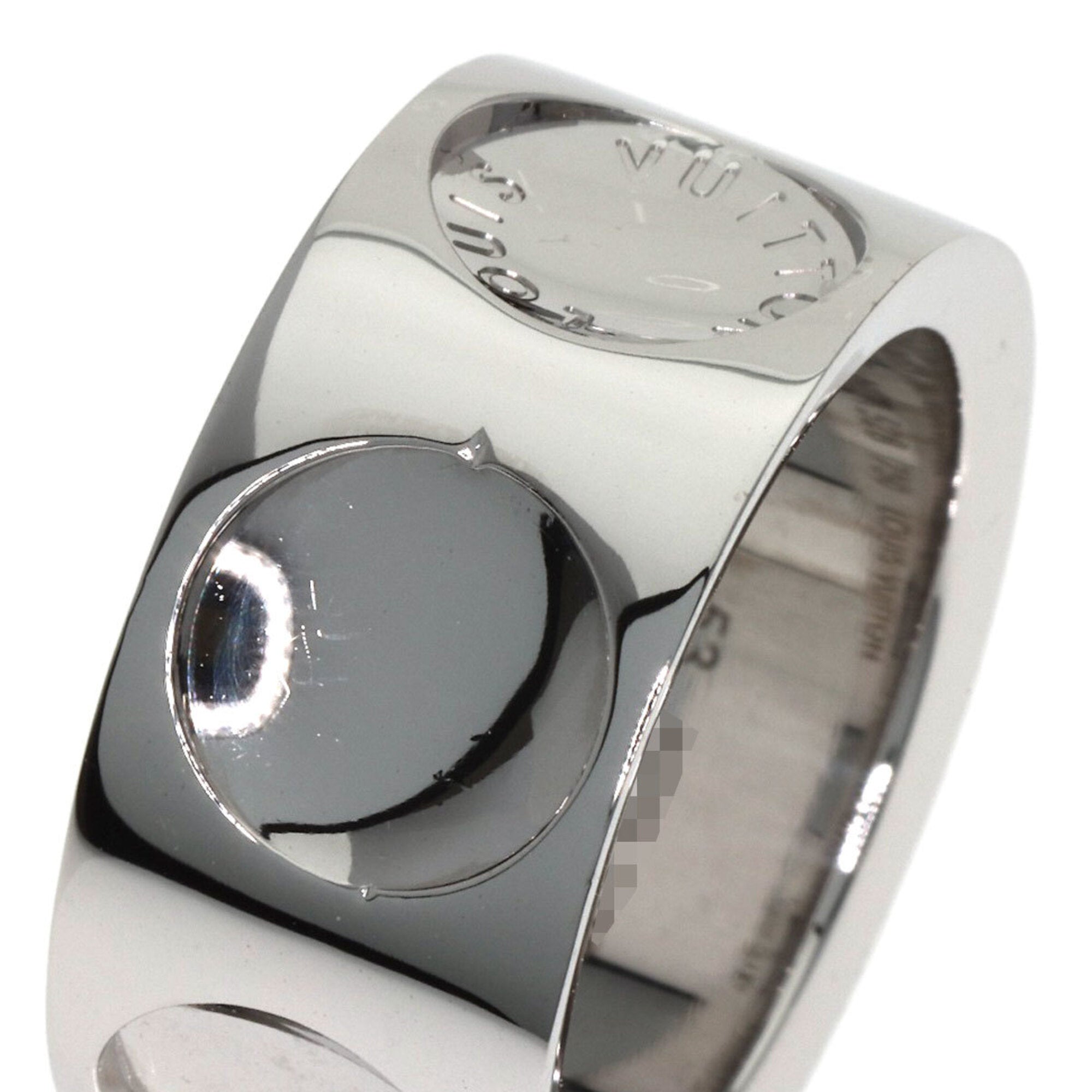 Louis Vuitton Grand Bague Empreinte Diamond Ring #53, 18K White Gold, Women's — Like New