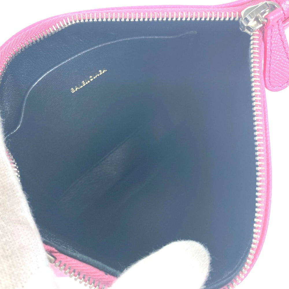 Balenciaga 545773 logo pouch bag Clutch bag pink Black — Like New