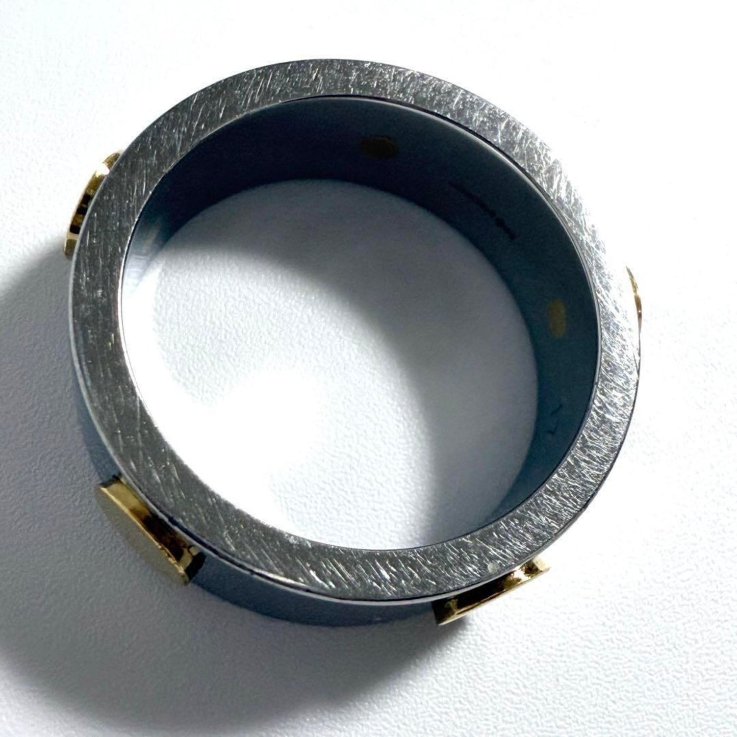 Gucci men's combination ring in stainless steel and gold