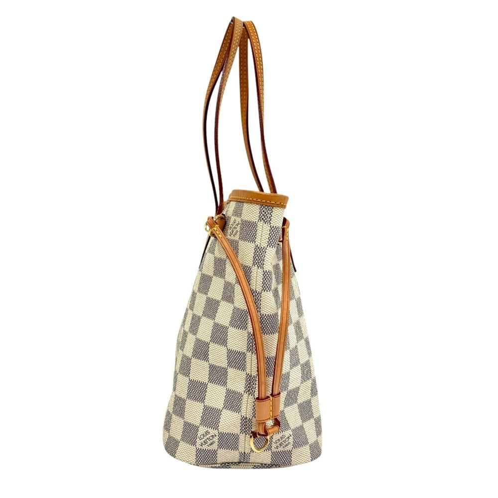 LOUIS VUITTON Damier Azur Neverfull PM Tote Bag N51110 Navy White Women's — Like New