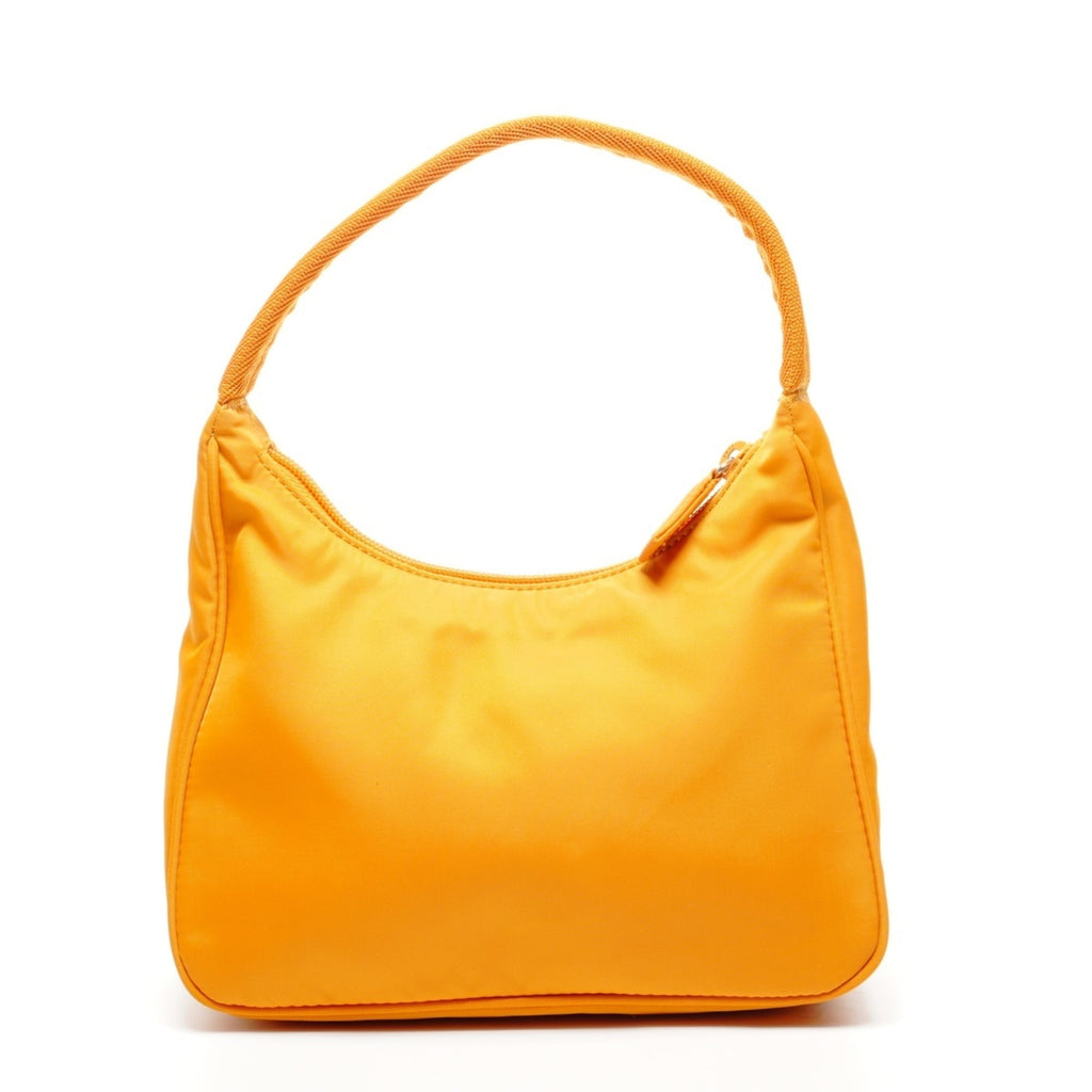 Prada nylon hobo mini handbag in orange
