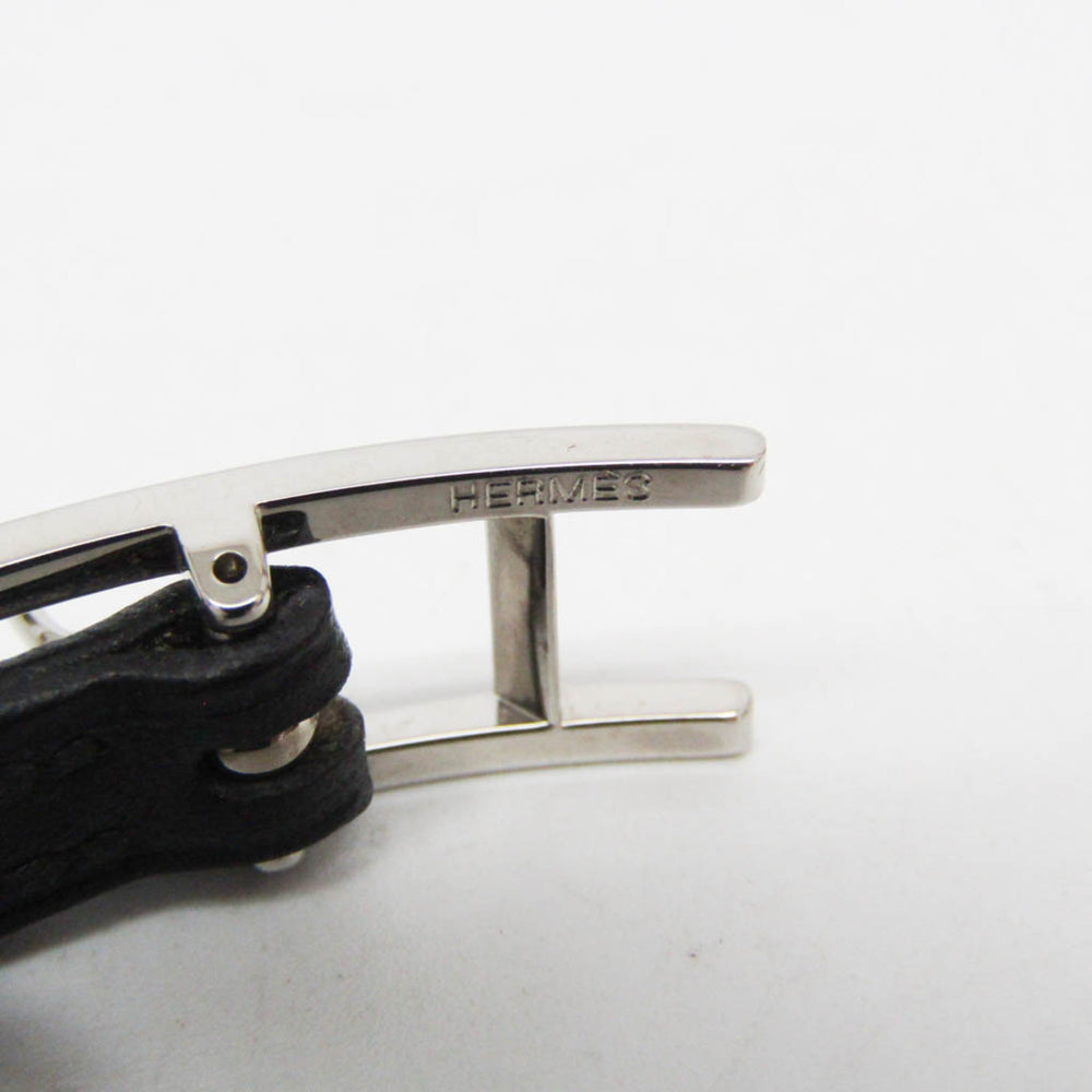 Hermes Hapi III Choker Leather,Metal Bangle Silver,Black — Like New