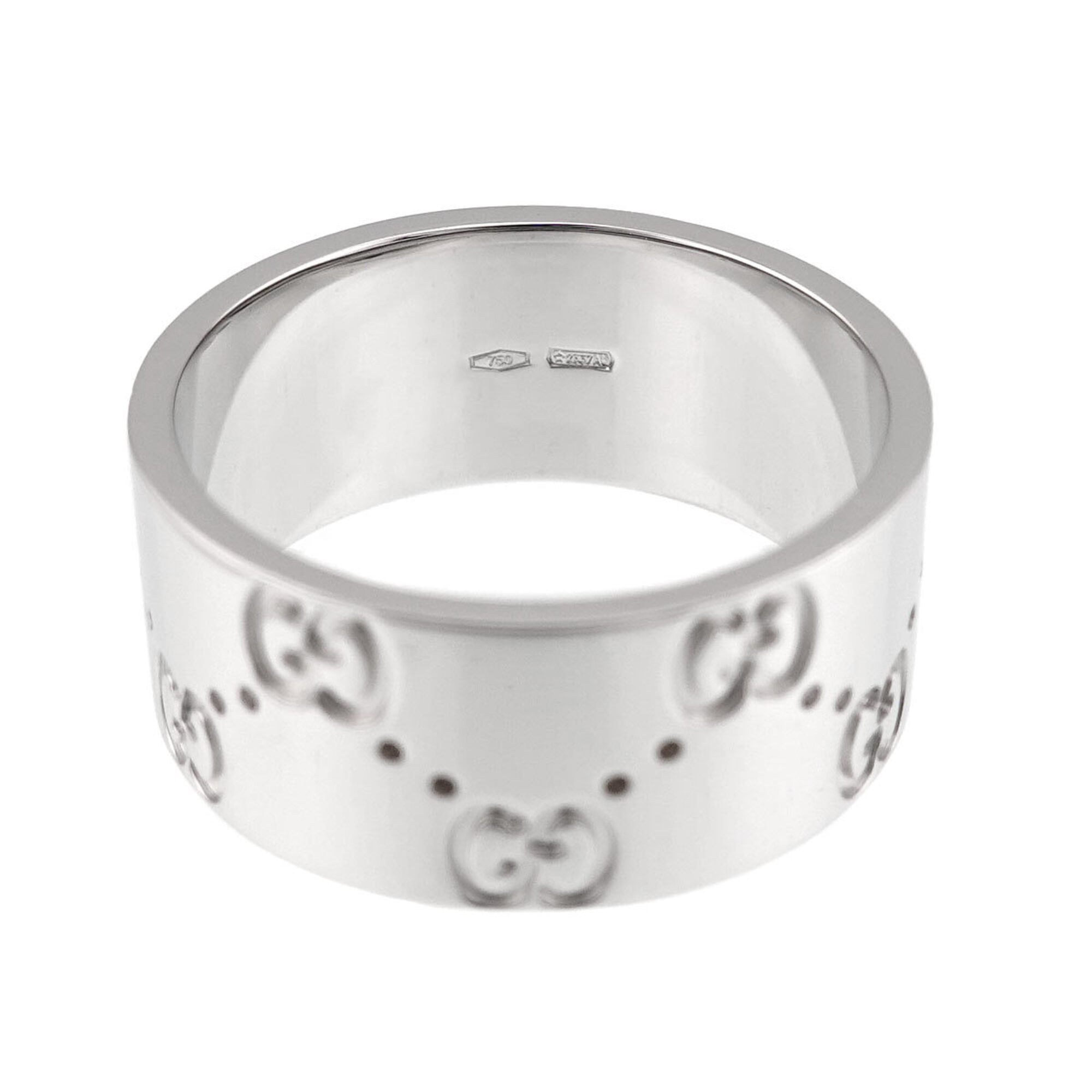 Gucci Icon Wide Ring #18, 18K WG (White Gold 750) — Like New