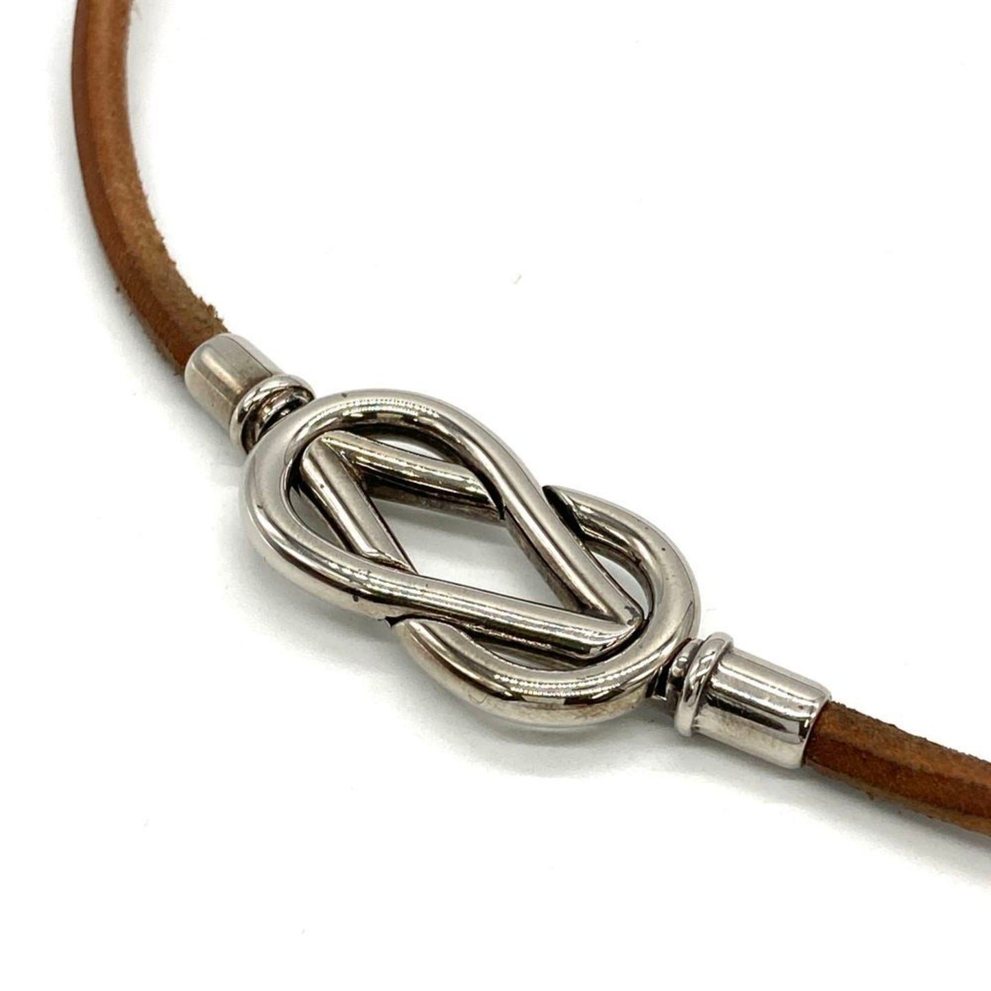 Hermes HERMES Atame Choker Silver Double Bracelet