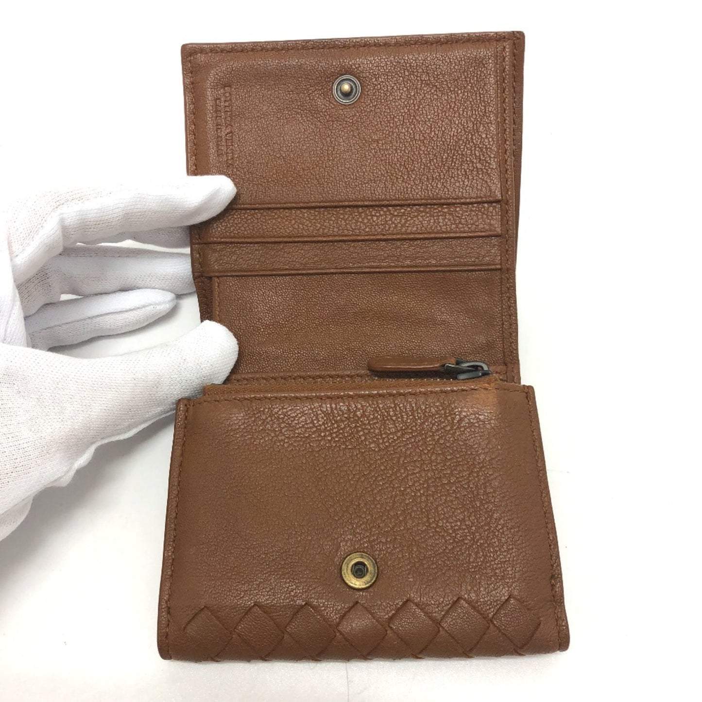 BOTTEGA VENETA Intrecciato Saif Trifold wallet Brown