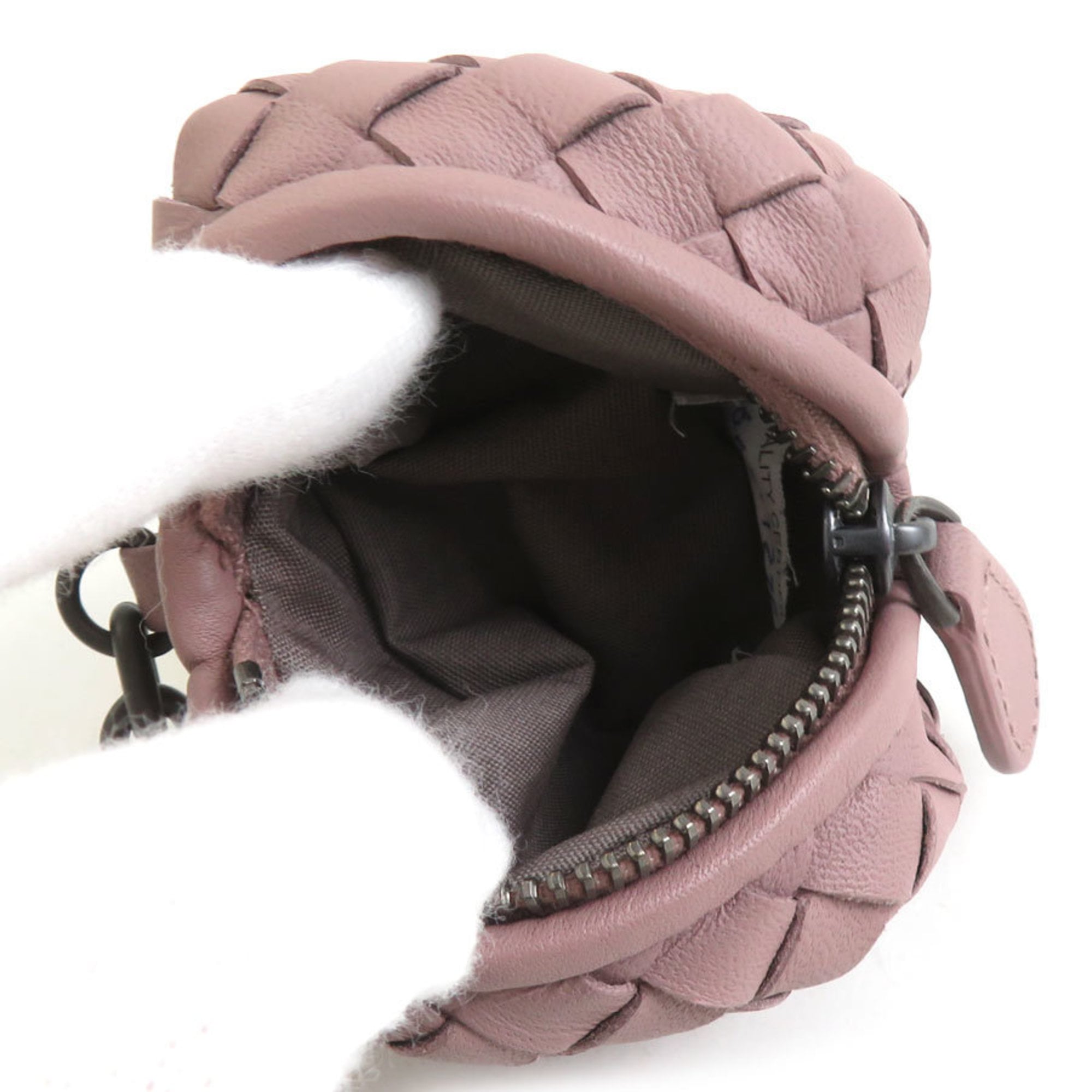 Bottega Veneta wallet with coin purse in intrecciato leather, dusty pink, women's, r10950a