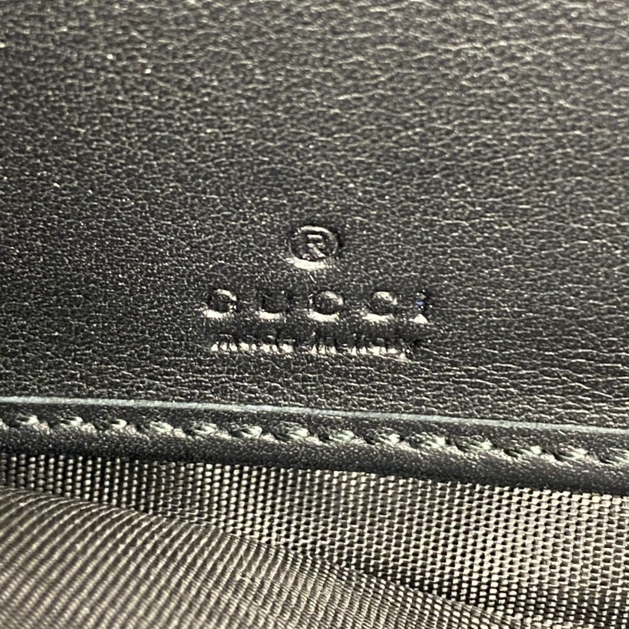 Gucci Bamboo Long Wallet 453158 Leather Black Women's