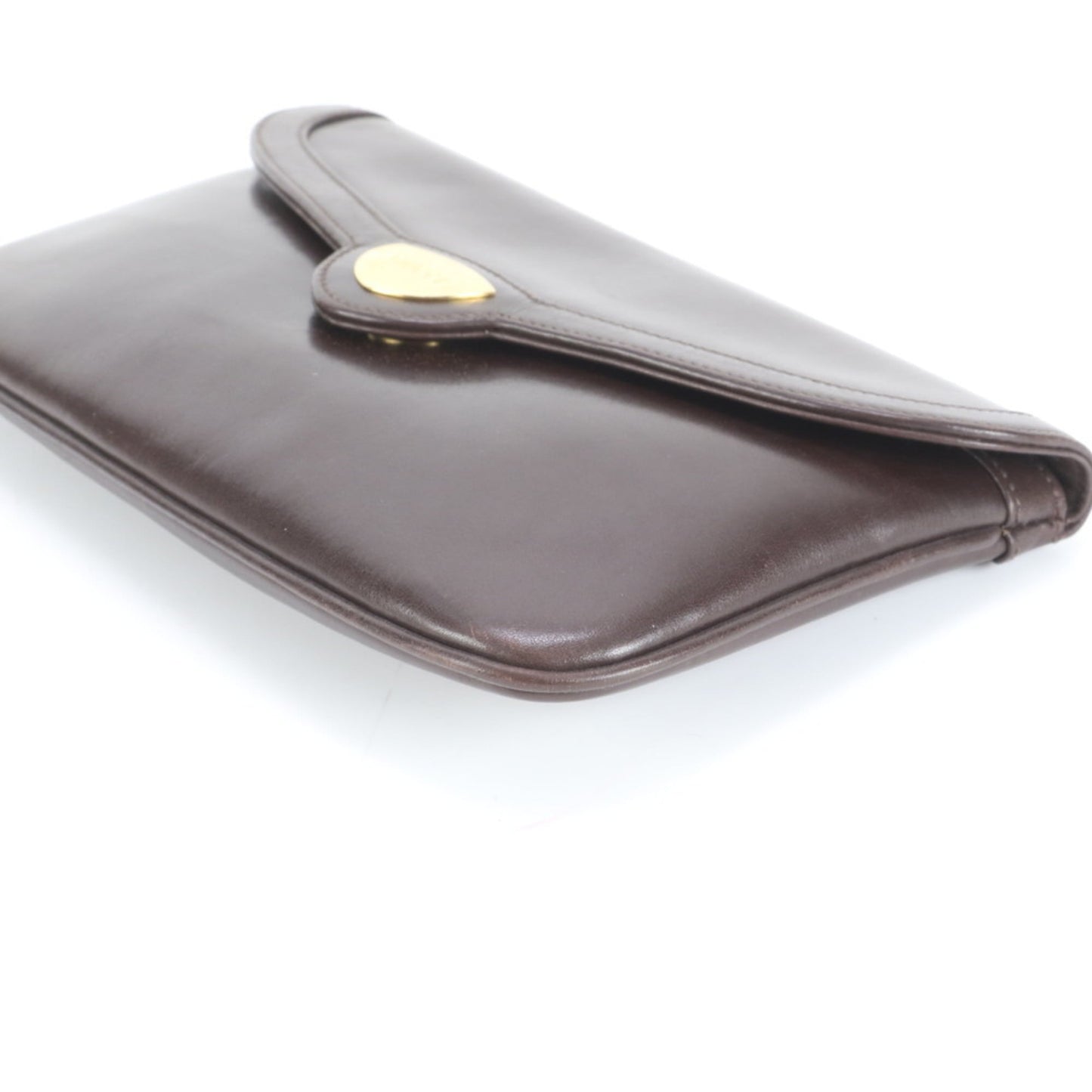 Gucci Leather Clutch Bag Pouch Brown Men's