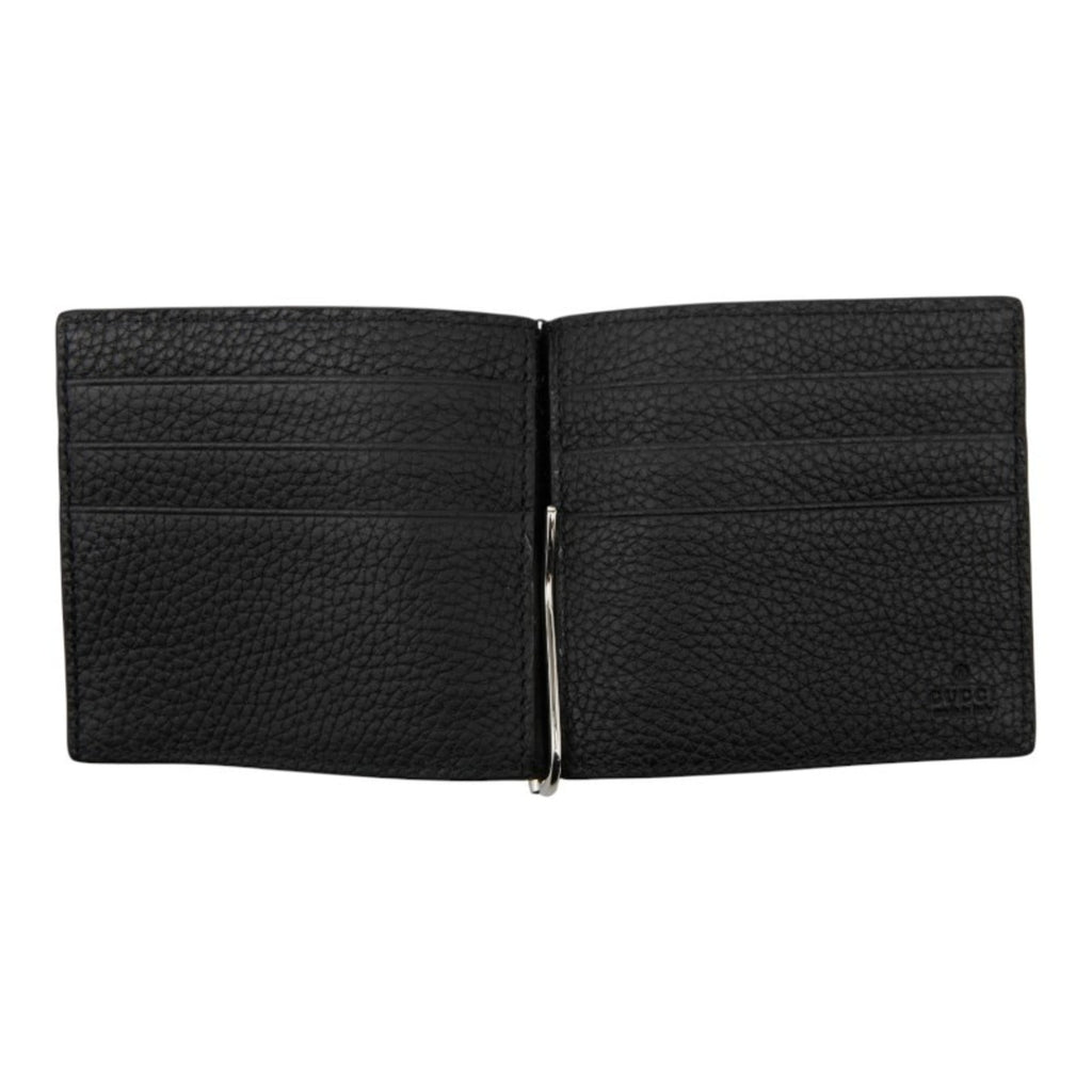 Gucci Jumbo GG Bifold Wallet with Money Clip 739477 Black Leather Women's GUCCI
