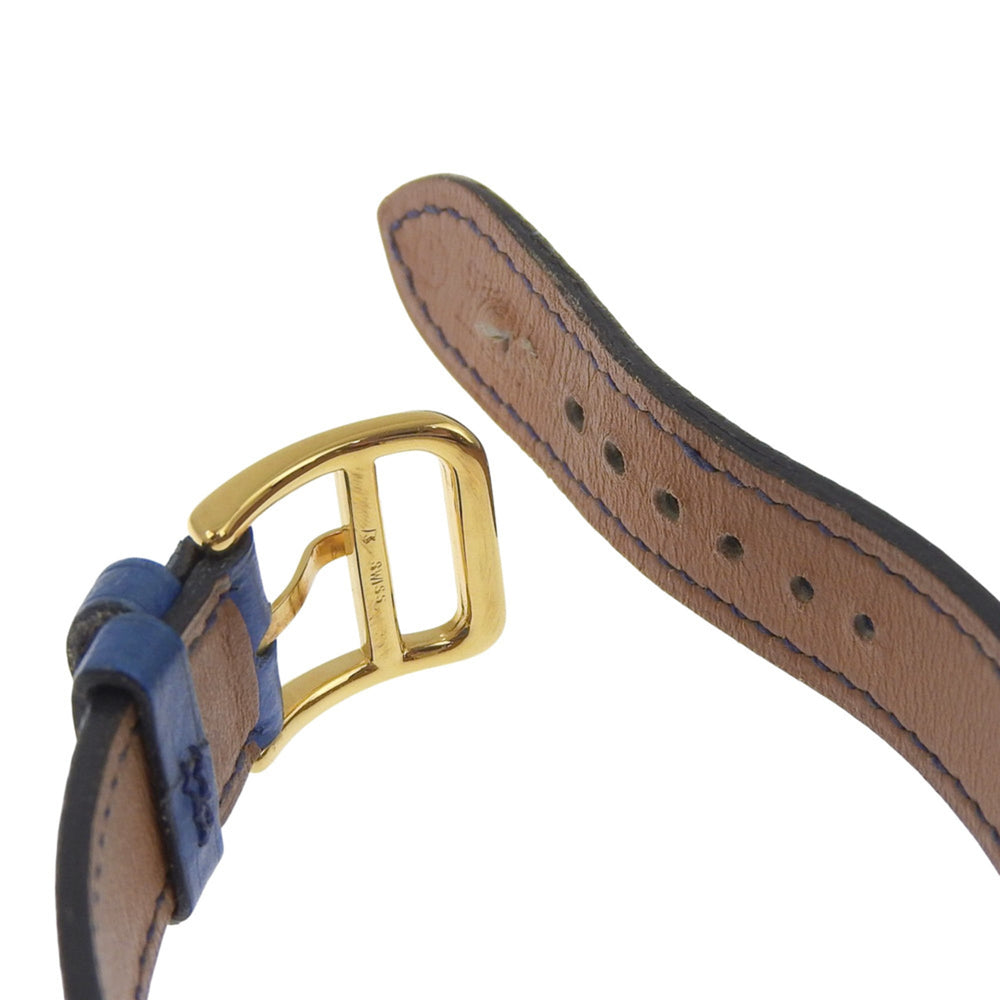Hermes Medor watch, gold plated x leather, 1994 model, quartz, analog, white dial, women's — Good