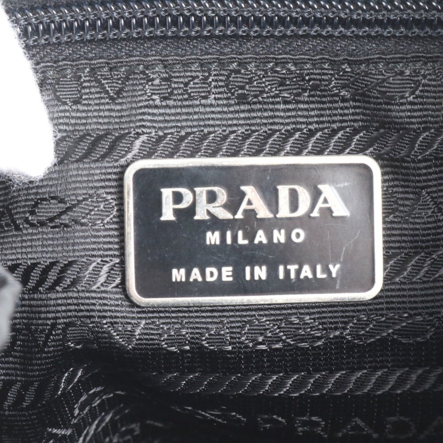 Prada Tessuto nylon triangle logo leather backpack for women