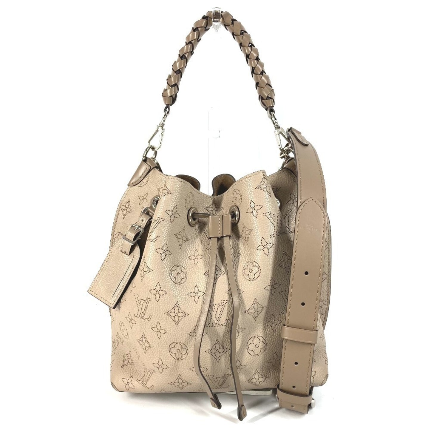 LOUIS VUITTON M55799 Monogram Mahina Mulia Bag, 2-Way Crossbody Handbag/Shoulder Leather, Women's, Galle, Beige