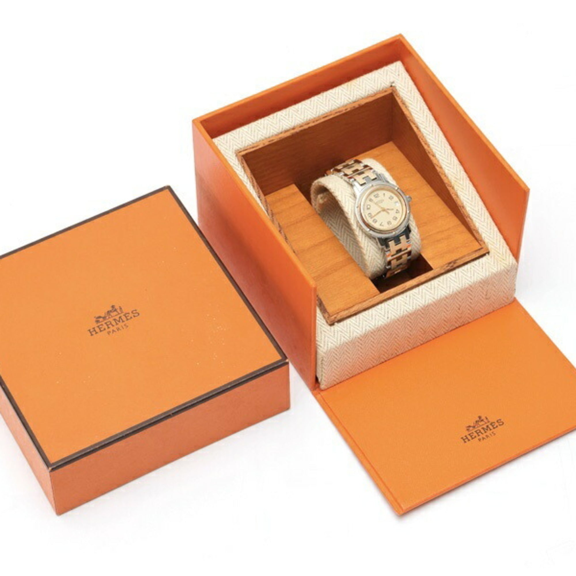 Hermes Clipper CL3.240.130.3-22 Beige Quartz Watch — Good