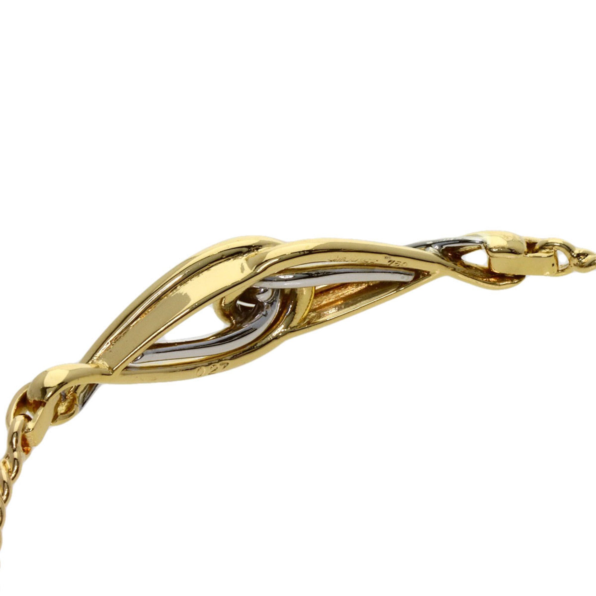 Christian Dior Twist Motif Bracelet, 18K Yellow Gold/18KWG, Women's — Like New