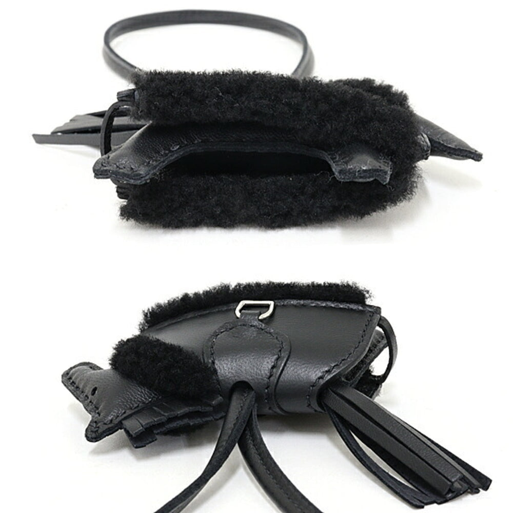 Hermes Rodeo Charm Robeo Plush PM Bag Charm, Agneau Milo Black, G Stamp (Made in 2026) — New - Store Return