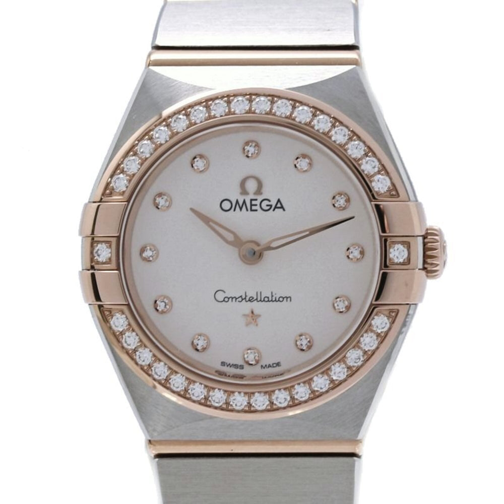 OMEGA Constellation Manhattan Diamond Bezel 131.25.25.60.52.001 Women's Watch SS x 18K Sedna Gold 40504 — Like New