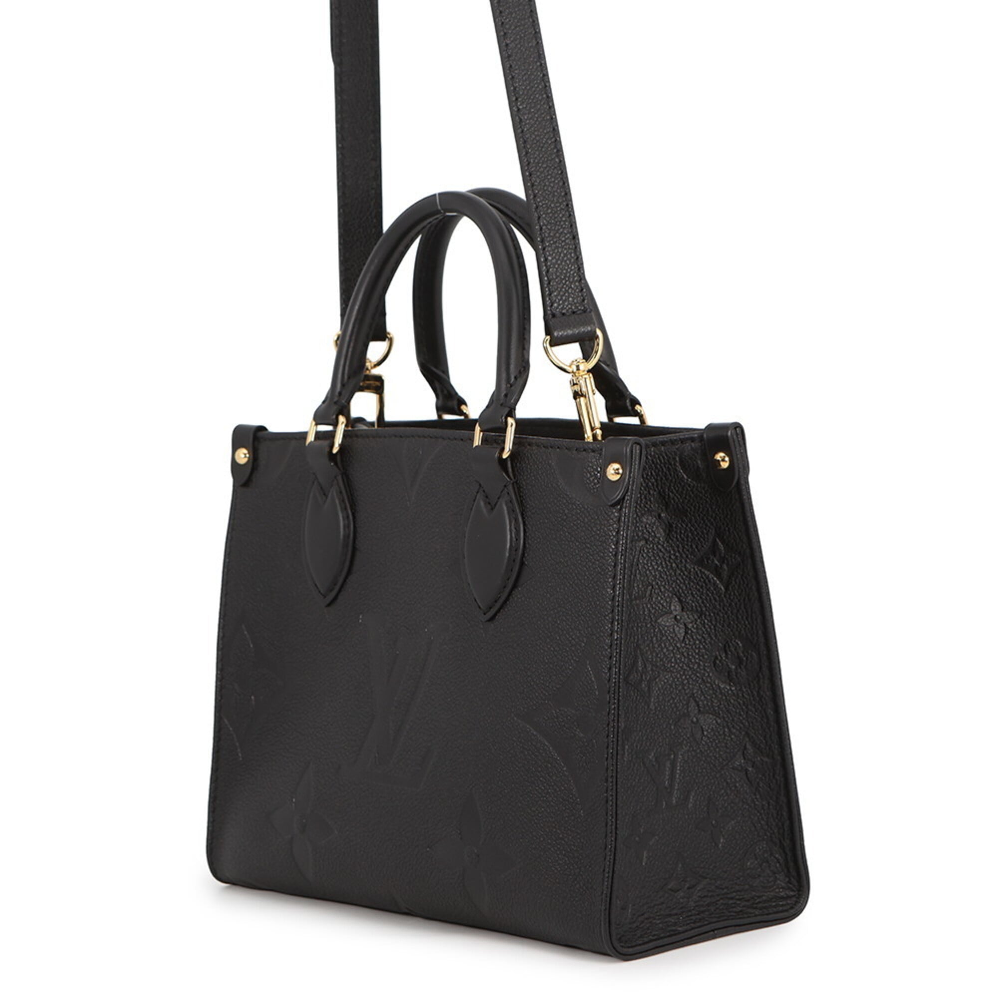 Louis Vuitton Monogram Empreinte OnTheGo PM Handbag M45653 Black 2-way LOUIS VUITTON — Like New
