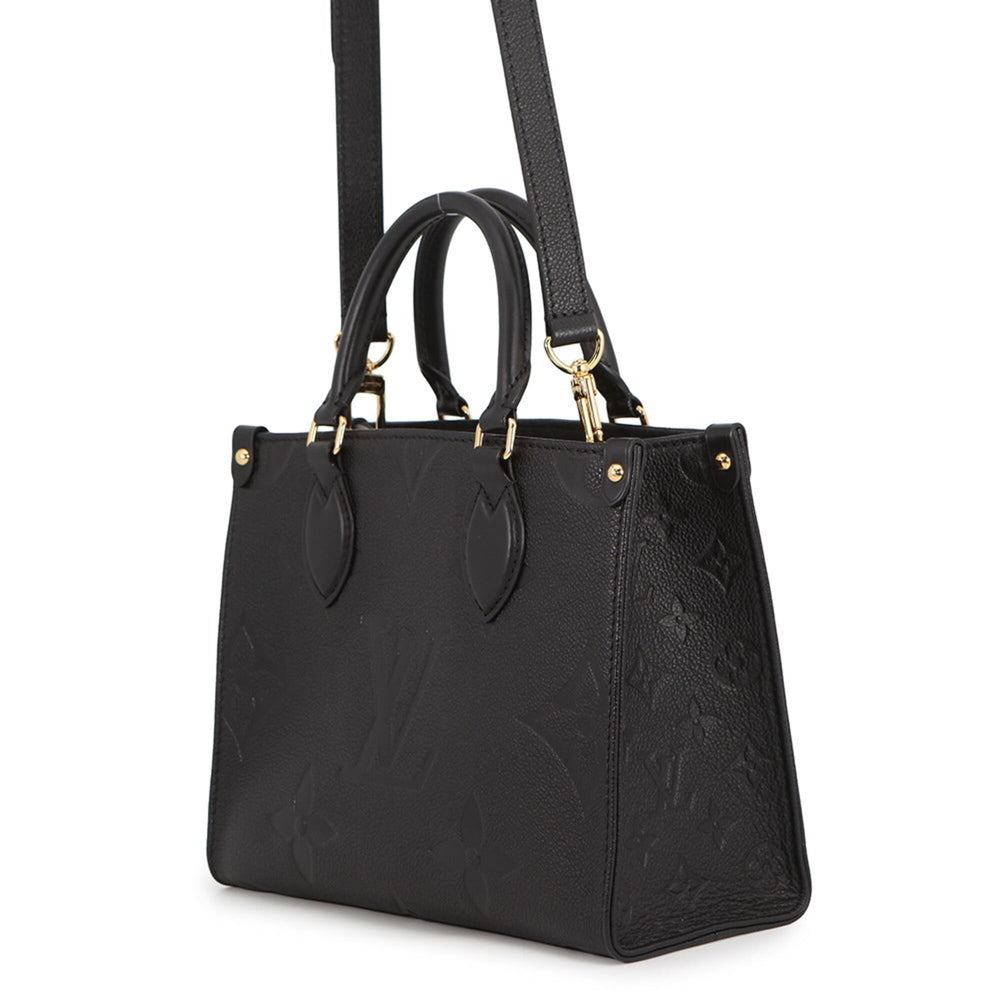Louis Vuitton Monogram Empreinte OnTheGo PM Handbag M45653 Black 2-way LOUIS VUITTON — Like New