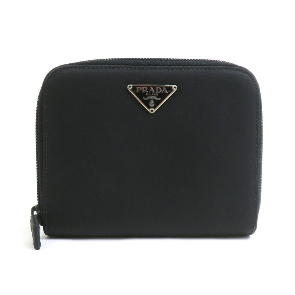 Prada PRADA Women's Bifold Wallet in Black and Silver with Nylon (e61363g)