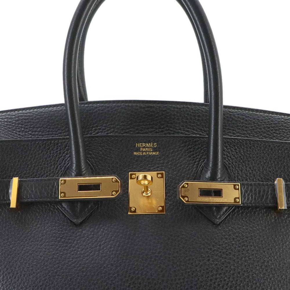 Hermes Birkin 35 Togo Black Handbag with X Stamp and Gold Hardware — Like New