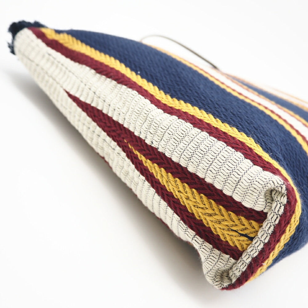 GUCCI Embroidered Canvas Large Pouch 822870 Clutch Bag Navy Multicolor Women's — Like New