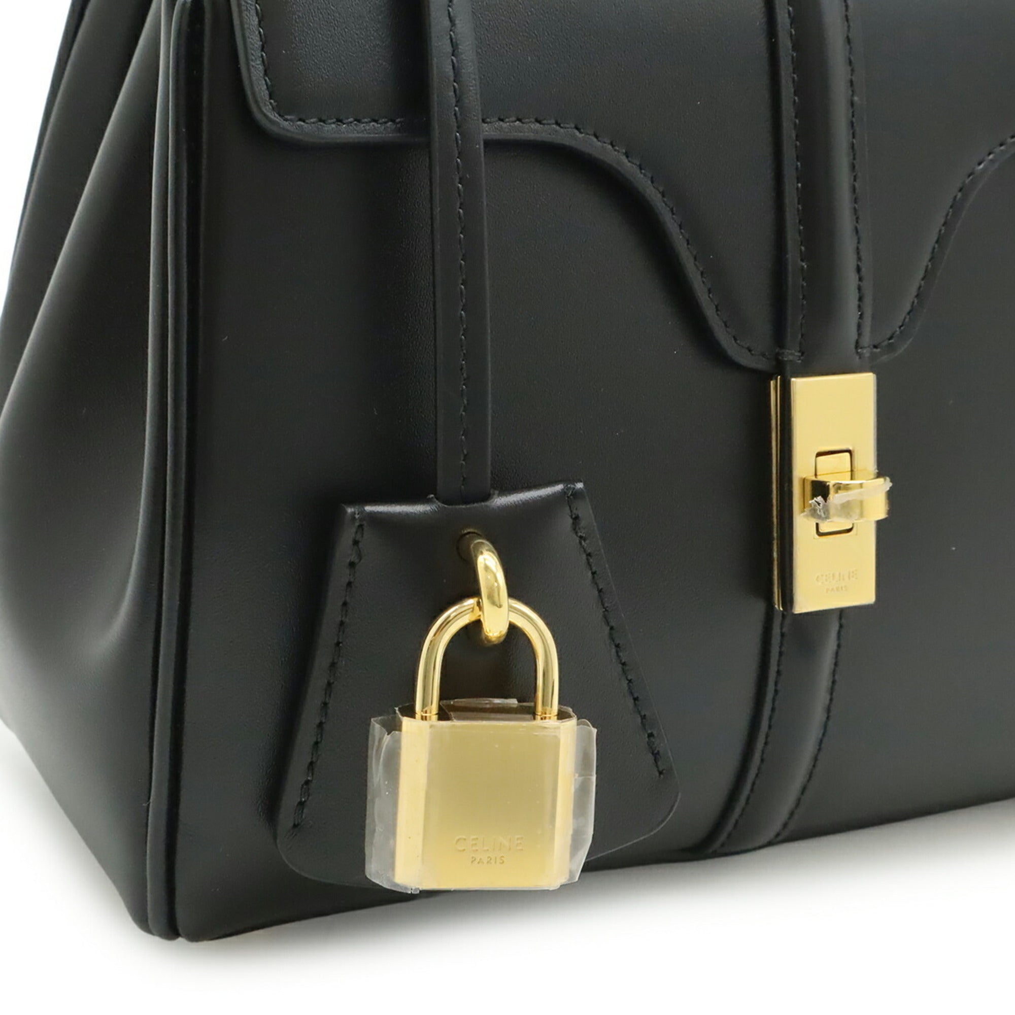 CELINE Mini 16 Seize One-Handle Handbag Shoulder Bag Calfskin Black 197983 — New - Store Return