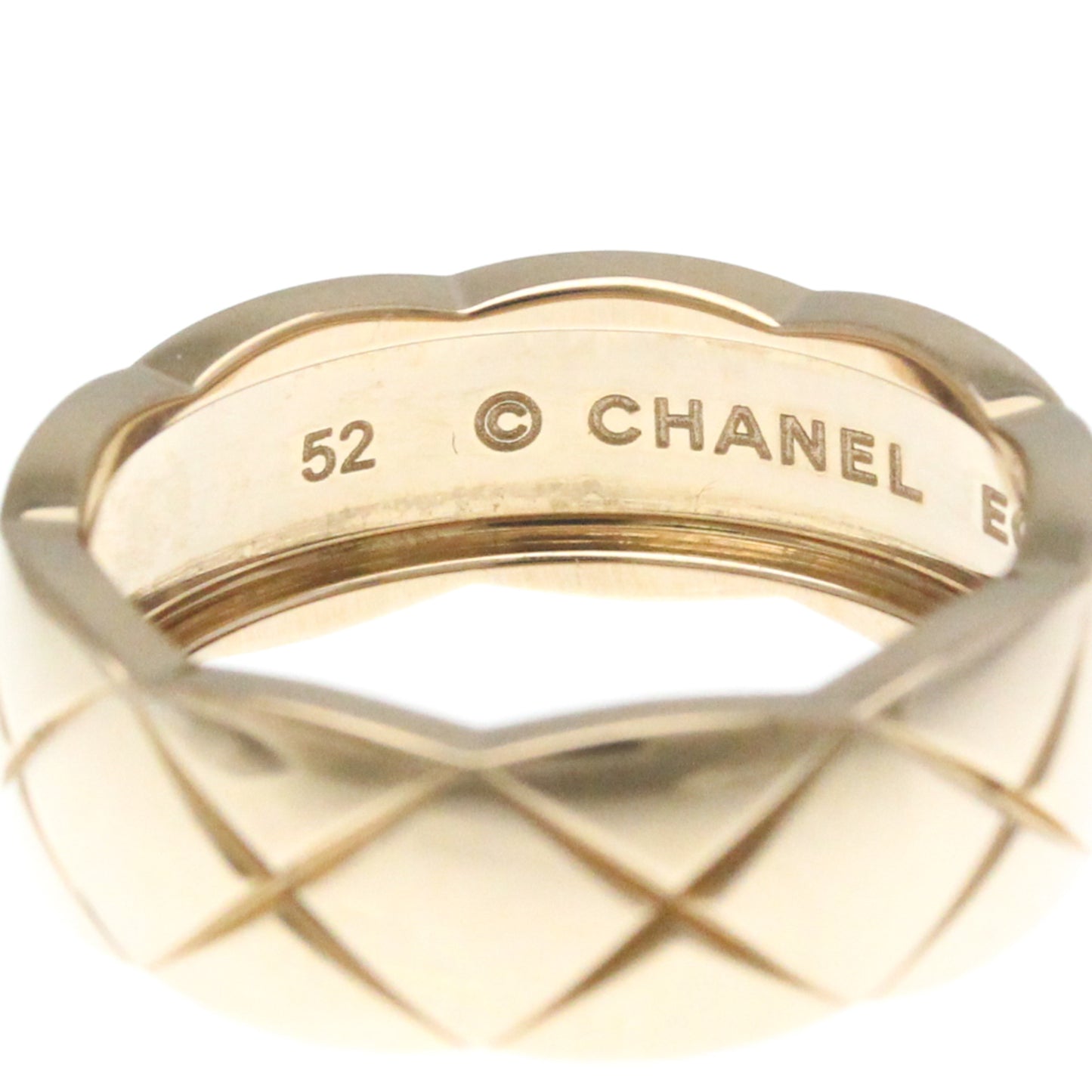 Chanel Coco Crush Ring, Medium Size Pink Gold (18K) Fashion No Stone Band Ring Pink Gold