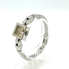 GUCCI 102 G Mini Square Chain Quartz Watch, Stainless Steel, Women's, Silver — Good