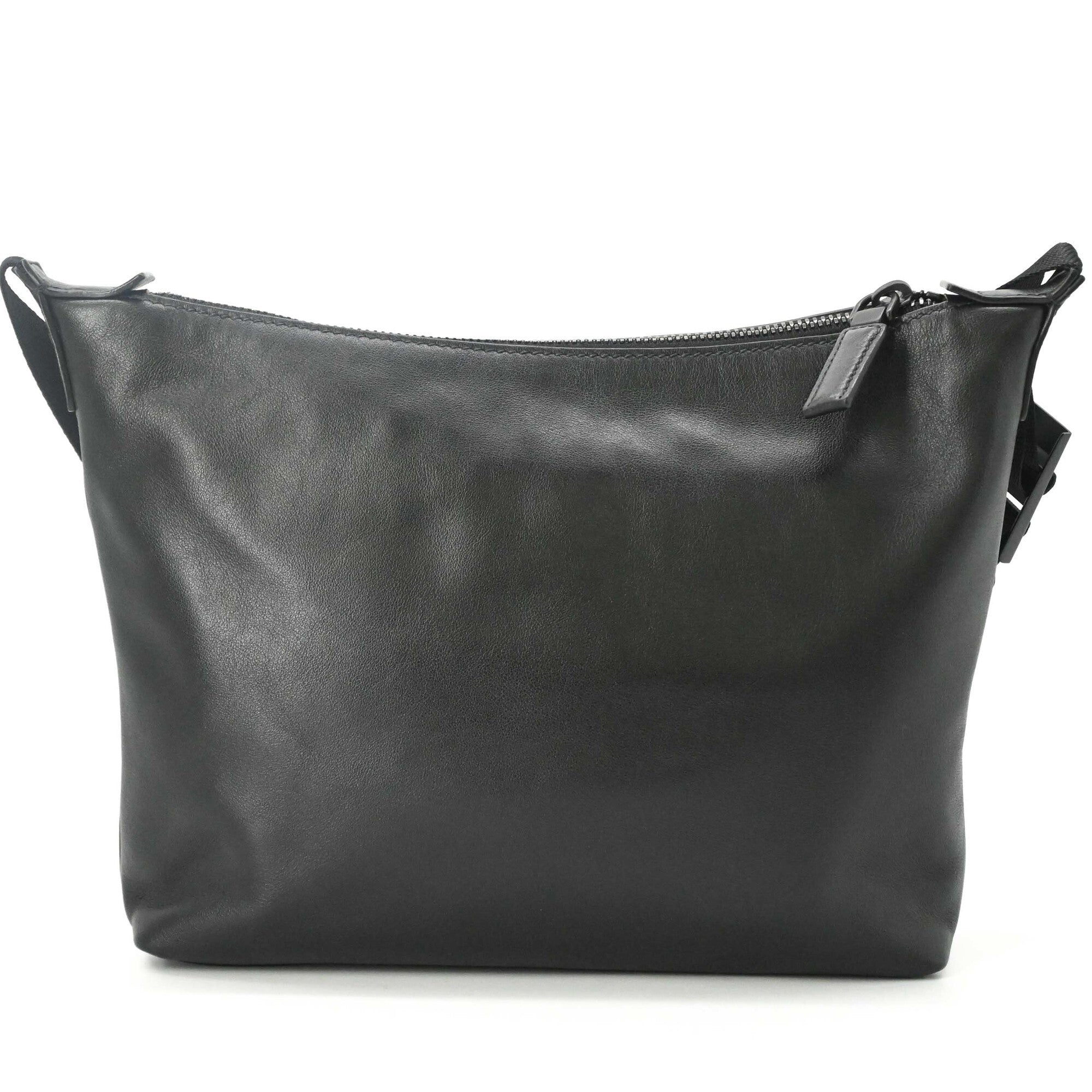 PRADA Prada Shoulder Bag Leather Triangle Black Blue 2VH078 — New - Store Return