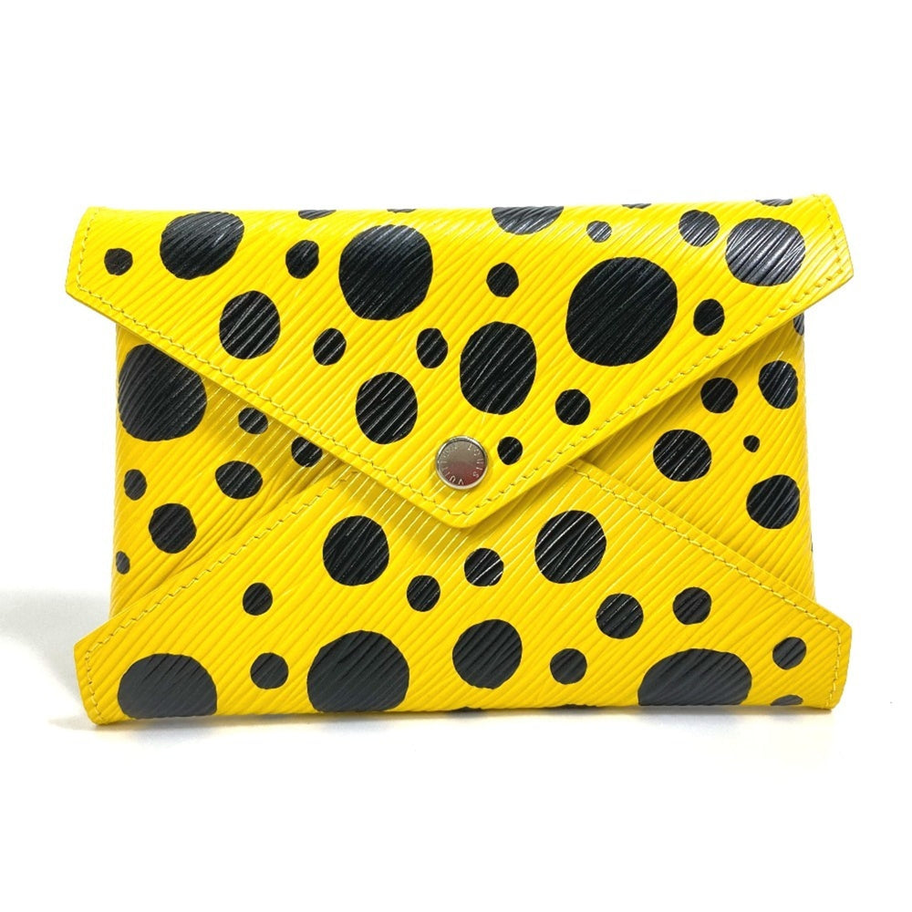LOUIS VUITTON M81959 Yellow Leather Dot Only Yayoi Kusama LV x YK Pochette Kirigami Pouch Women's Black — New - Store Return