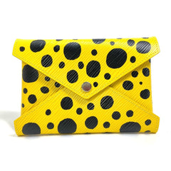 LOUIS VUITTON M81959 Yellow Leather Dot Only Yayoi Kusama LV x YK Pochette Kirigami Pouch Women's Black — New - Store Return