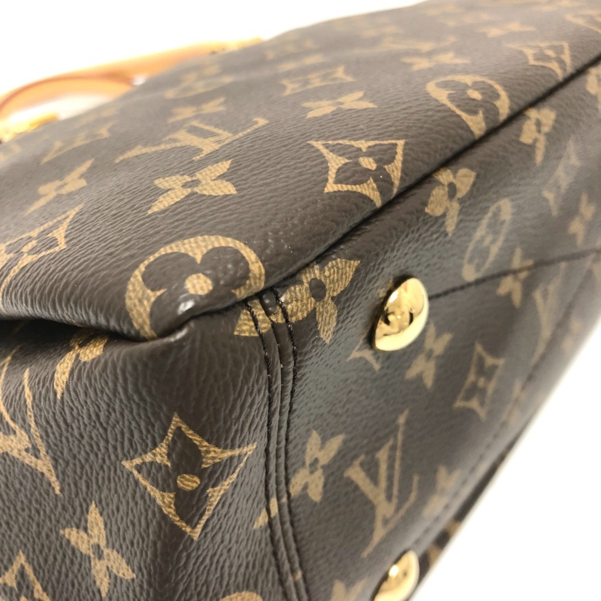 LOUIS VUITTON M41148 Pallas 2WAY Bag Shoulder Handbag Monogram Canvas Women's Brown — Like New
