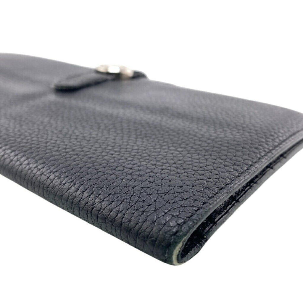 HERMES Dogon Long Wallet Black Men's